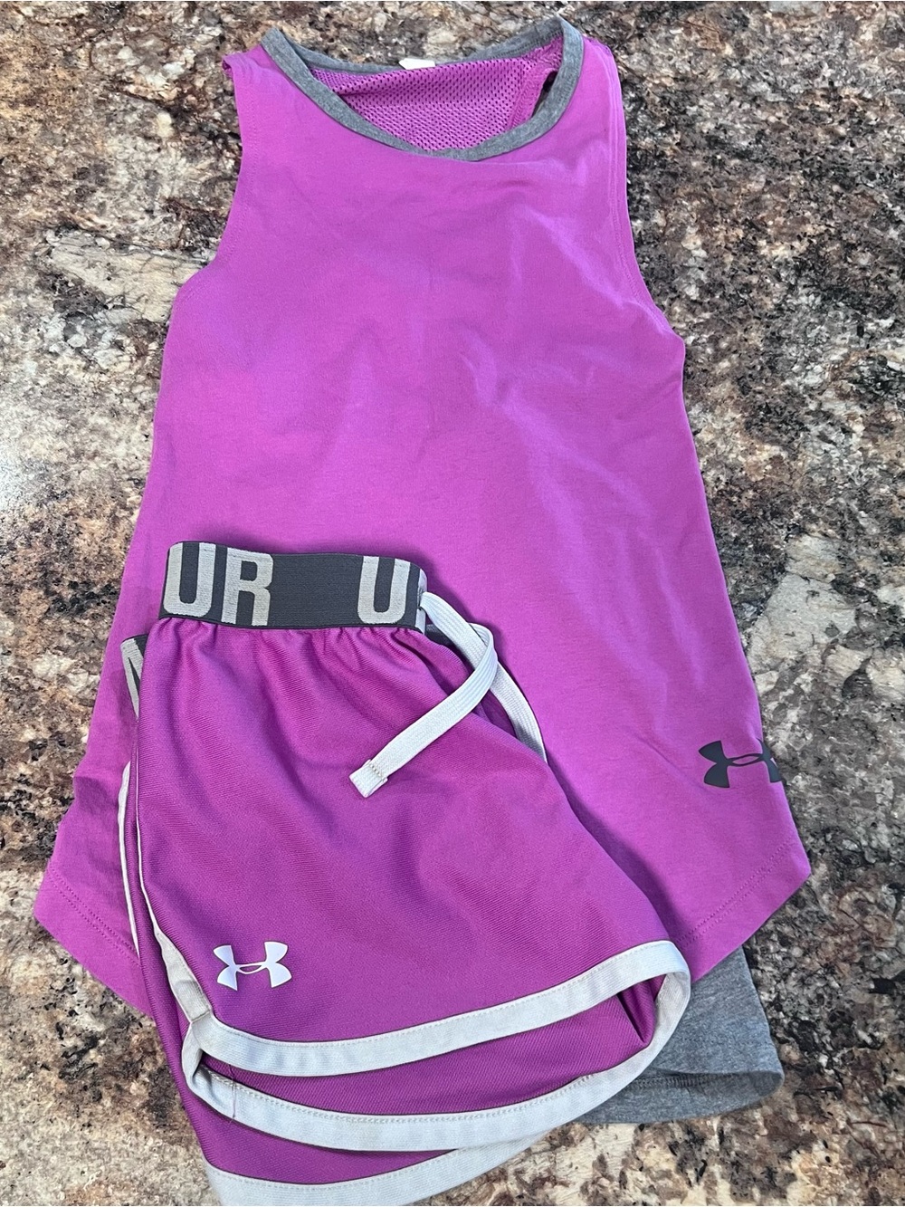 Under Armour Purple Active Tank & Shorts Set